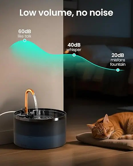 Cat Water Fountain: Dog Bowl Fountains - Automatic Pet Dispenser - Dogs Drinking Waterer Bowls Indoor - Auto Watering Dish Supplies - Easy Cleaning Animal Machine - Quiet 67Oz/2L Kitty Drink Fountain