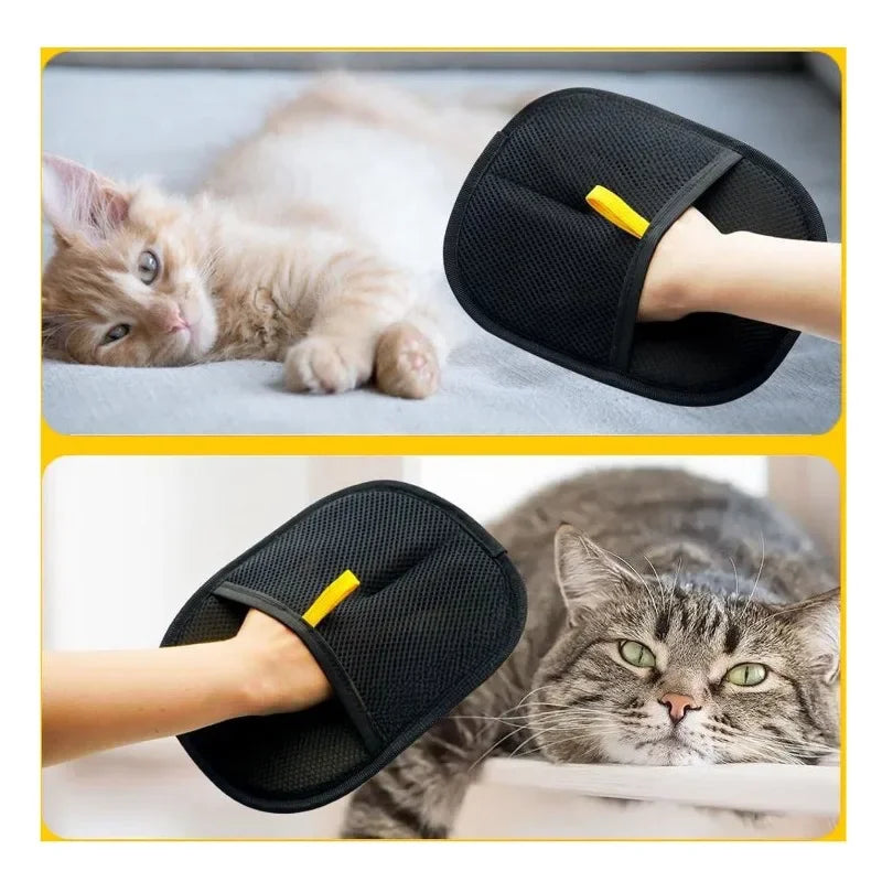 Revolutionary Pet Grooming Gloves - Effortlessly Remove Dog & Cat Hair from Furniture & Clothing!
