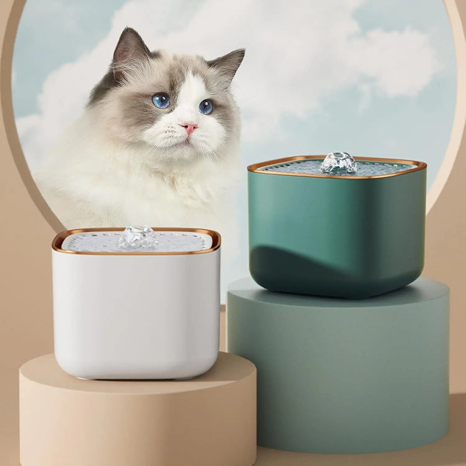 Automatic Drinking Fountain for Cats and Dogs Quiet Water Fountain with 4-Way Filter System and Large Tank